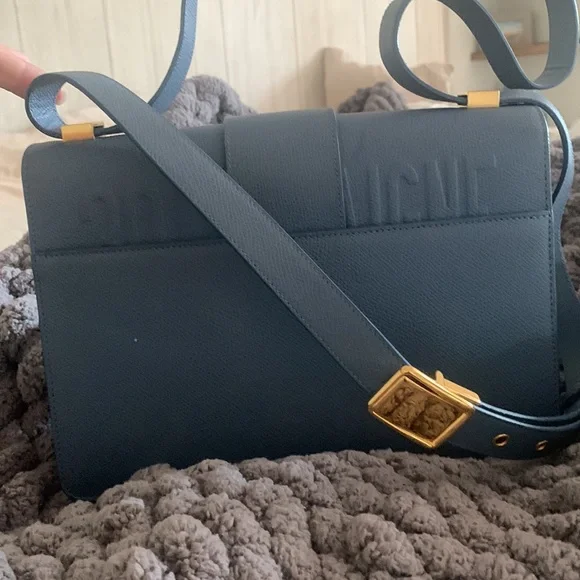 Blue - Christian Dior Grained Calfskin 30 Montaigne Flap Bag - Picture 3 of 7